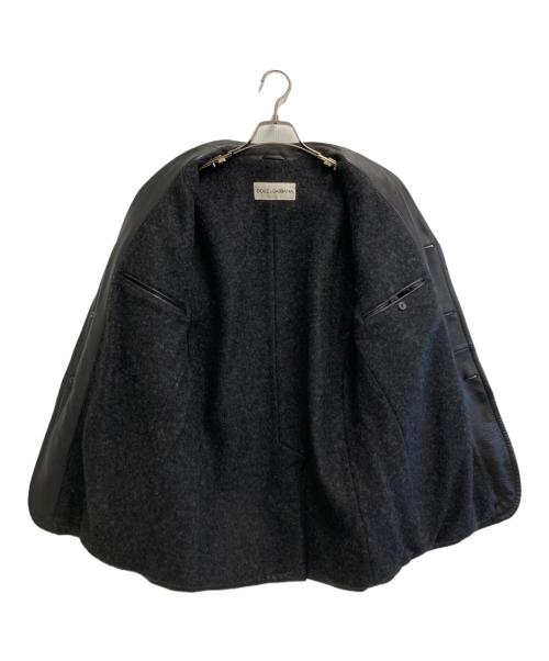 DOLCE & GABBANA（ドルチェ＆ガッバーナ）DOLCE & GABBANA (ドルチェ＆ガッバーナ) レザージャケット ブラック サイズ:Sの古着・服飾アイテム
