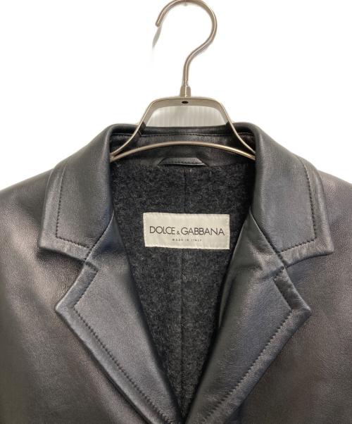 DOLCE & GABBANA（ドルチェ＆ガッバーナ）DOLCE & GABBANA (ドルチェ＆ガッバーナ) レザージャケット ブラック サイズ:Sの古着・服飾アイテム