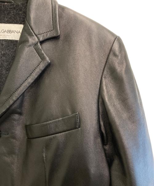DOLCE & GABBANA（ドルチェ＆ガッバーナ）DOLCE & GABBANA (ドルチェ＆ガッバーナ) レザージャケット ブラック サイズ:Sの古着・服飾アイテム