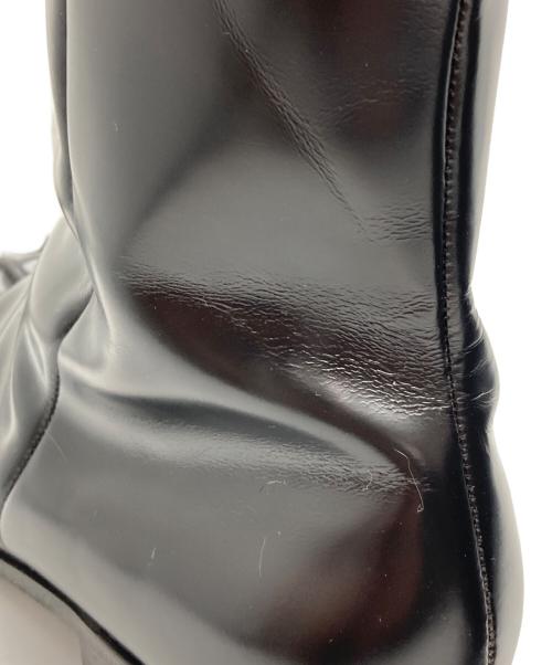 PRADA（プラダ）PRADA (プラダ) スクエアトゥサイドジップブーツ ブラック サイズ:SIZE 9の古着・服飾アイテム