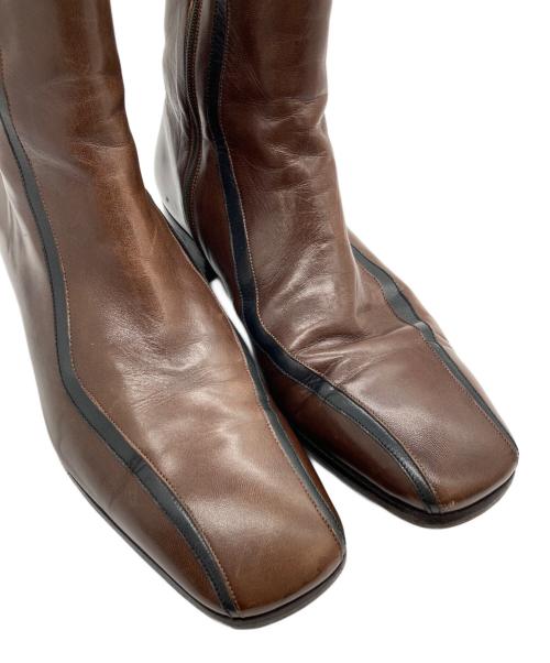 PRADA（プラダ）PRADA (プラダ) サイドジップブーツ ブラウン サイズ:SIZE 8の古着・服飾アイテム