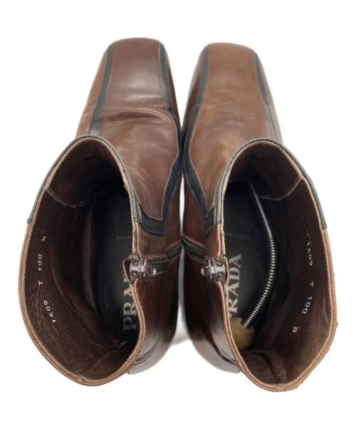 PRADA（プラダ）PRADA (プラダ) サイドジップブーツ ブラウン サイズ:SIZE 8の古着・服飾アイテム