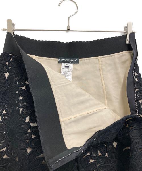 DOLCE & GABBANA（ドルチェ＆ガッバーナ）DOLCE & GABBANA (ドルチェ＆ガッバーナ) レーススカート ブラック サイズ:40の古着・服飾アイテム