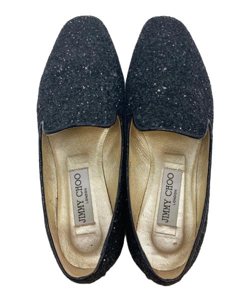 JIMMY CHOO（ジミーチュウ）JIMMY CHOO (ジミーチュウ) スパンコールスリッポン ブラック サイズ:SIZE 23cmの古着・服飾アイテム