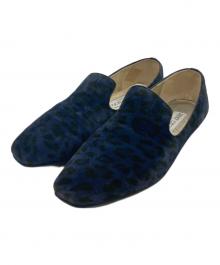 JIMMY CHOO（ジミーチュウ）の古着「レオパード柄スリッポン」｜ネイビー