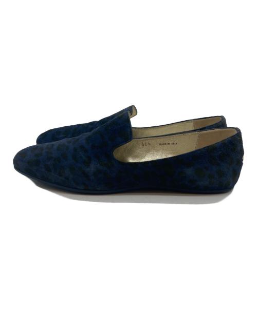 JIMMY CHOO（ジミーチュウ）JIMMY CHOO (ジミーチュウ) レオパード柄スリッポン ネイビー サイズ:SIZE 23cmの古着・服飾アイテム
