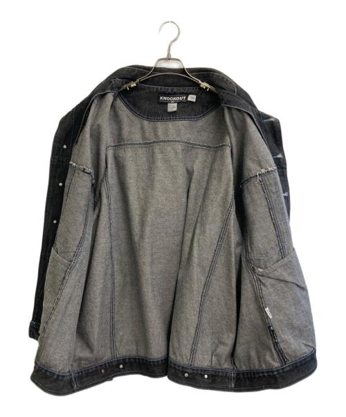 KNOCKOUT（ノックアウト）KNOCKOUT (ノックアウト) 古着デニムジャケット ブラック サイズ:SIZE 3XLの古着・服飾アイテム