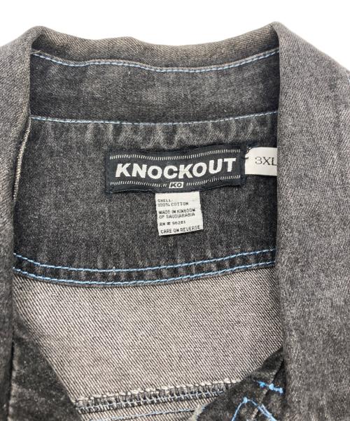 KNOCKOUT（ノックアウト）KNOCKOUT (ノックアウト) 古着デニムジャケット ブラック サイズ:SIZE 3XLの古着・服飾アイテム