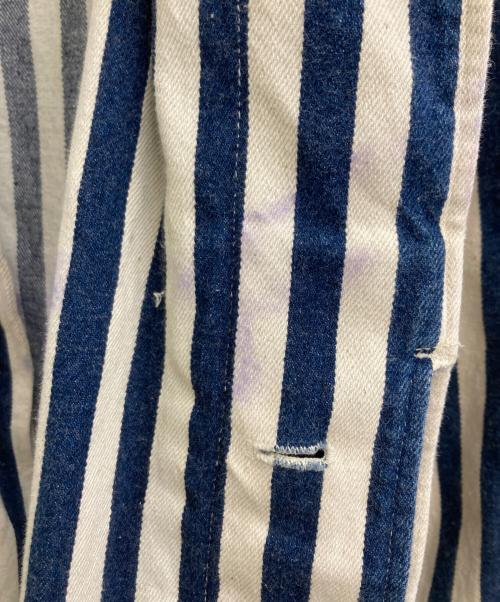 I.S. ISSEY MIYAKE（イッセイ ミヤケ）I.S. ISSEY MIYAKE (イッセイ ミヤケ) ストライプコート ホワイト×ブルー サイズ:9の古着・服飾アイテム