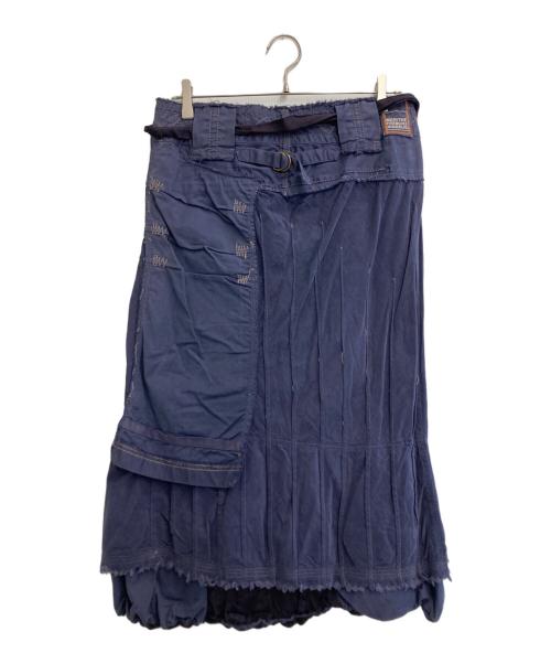 MARITHE+FRANCOIS GIRBAUD（マリテフランソワジルボー）MARITHE+FRANCOIS GIRBAUD (マリテフランソワジルボー) デザインスカート ネイビー サイズ:Lの古着・服飾アイテム