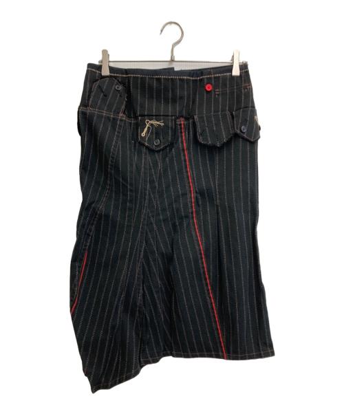 MARITHE+FRANCOIS GIRBAUD（マリテフランソワジルボー）MARITHE+FRANCOIS GIRBAUD (マリテフランソワジルボー) デザインスカート ブラック サイズ:Lの古着・服飾アイテム