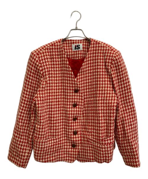 I.S. ISSEY MIYAKE（イッセイ ミヤケ）I.S. ISSEY MIYAKE (イッセイ ミヤケ) ツイードジャケット ホワイト×レッド サイズ:9の古着・服飾アイテム