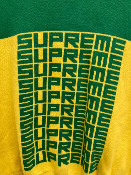 SUPREME（シュプリーム）SUPREME (シュプリーム) Logo Repeat Sweater グリーン×イエロー サイズ:Mの古着・服飾アイテム