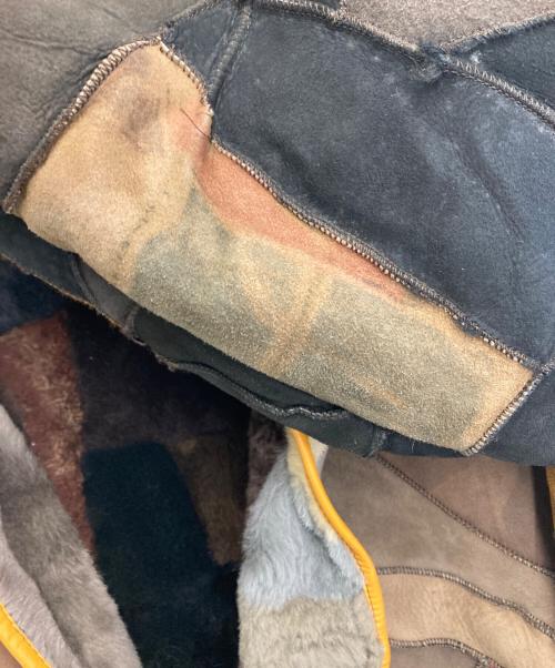 DAILY NEWS（デイリーニュース）DAILY NEWS (デイリーニュース) パッチワークムートンジャケット マルチカラー サイズ:Mの古着・服飾アイテム