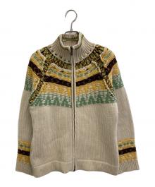 Jean Paul Gaultier FEMME（ジャンポールゴルチエ フェム）の古着「カウチンニットカーディガン」｜ベージュ×イエロー