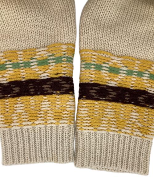 Jean Paul Gaultier FEMME（ジャンポールゴルチエ フェム）Jean Paul Gaultier FEMME (ジャンポールゴルチエ フェム) カウチンニットカーディガン ベージュ×イエロー サイズ:40の古着・服飾アイテム