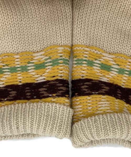 Jean Paul Gaultier FEMME（ジャンポールゴルチエ フェム）Jean Paul Gaultier FEMME (ジャンポールゴルチエ フェム) カウチンニットカーディガン ベージュ×イエロー サイズ:40の古着・服飾アイテム