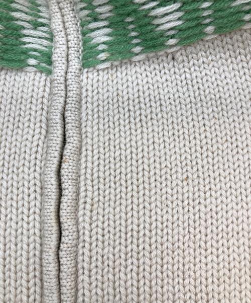 Jean Paul Gaultier FEMME（ジャンポールゴルチエ フェム）Jean Paul Gaultier FEMME (ジャンポールゴルチエ フェム) カウチンニットカーディガン ベージュ×イエロー サイズ:40の古着・服飾アイテム