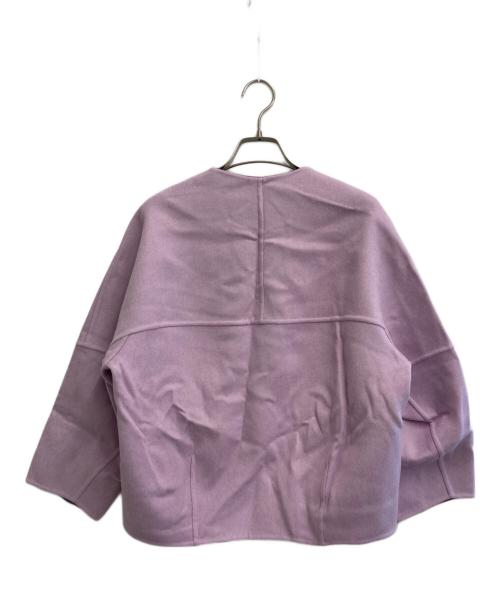 TOMORROW LAND collection（トゥモローランドコレクション）TOMORROW LAND collection (トゥモローランドコレクション) ウールカシミヤピコロール ノーカラーショートコート ピンク サイズ:36の古着・服飾アイテム