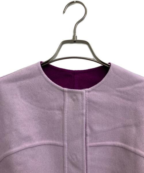 TOMORROW LAND collection（トゥモローランドコレクション）TOMORROW LAND collection (トゥモローランドコレクション) ウールカシミヤピコロール ノーカラーショートコート ピンク サイズ:36の古着・服飾アイテム