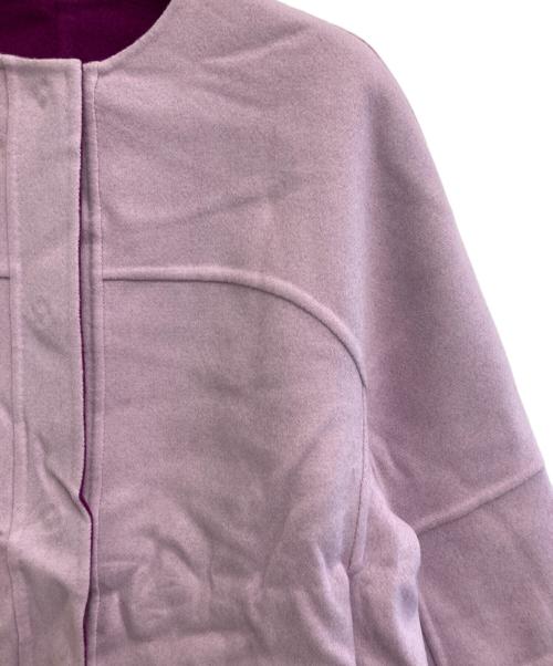 TOMORROW LAND collection（トゥモローランドコレクション）TOMORROW LAND collection (トゥモローランドコレクション) ウールカシミヤピコロール ノーカラーショートコート ピンク サイズ:36の古着・服飾アイテム