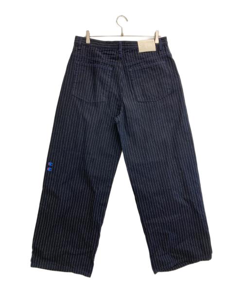 ZARA（ザラ）ZARA (ザラ) Champion (チャンピオン) ストライプ バギーフィットジーンズ ネイビー サイズ:42の古着・服飾アイテム