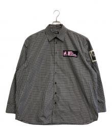 RAF SIMONS（ラフシモンズ）の古着「OVERSIZED SHIRT WITH PATCHES」｜ホワイト×ブラック
