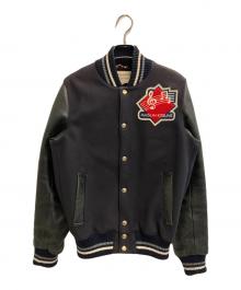 maison kitsune（メゾンキツネ）の古着「MUSICTEDDY スタジャン」｜ネイビー×ブラック