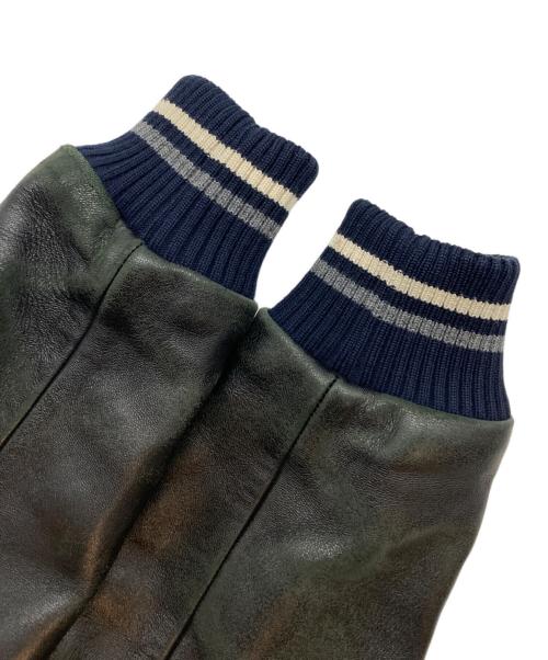 maison kitsune（メゾンキツネ）maison kitsune (メゾンキツネ) MUSICTEDDY スタジャン ネイビー×ブラック サイズ:XSの古着・服飾アイテム