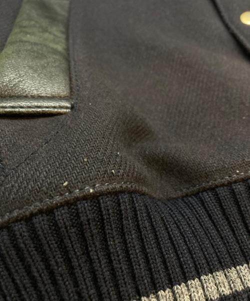 maison kitsune（メゾンキツネ）maison kitsune (メゾンキツネ) MUSICTEDDY スタジャン ネイビー×ブラック サイズ:XSの古着・服飾アイテム