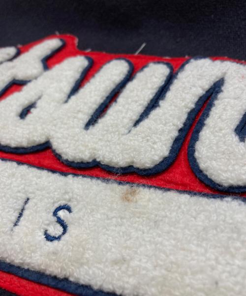 maison kitsune（メゾンキツネ）maison kitsune (メゾンキツネ) MUSICTEDDY スタジャン ネイビー×ブラック サイズ:XSの古着・服飾アイテム