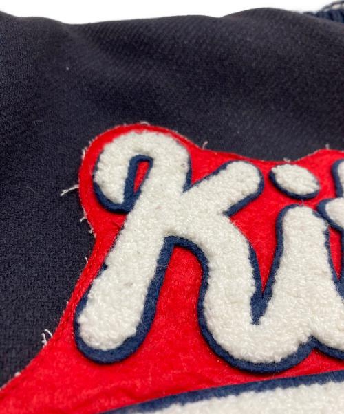 maison kitsune（メゾンキツネ）maison kitsune (メゾンキツネ) MUSICTEDDY スタジャン ネイビー×ブラック サイズ:XSの古着・服飾アイテム