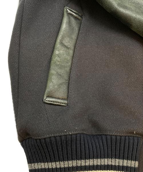 maison kitsune（メゾンキツネ）maison kitsune (メゾンキツネ) MUSICTEDDY スタジャン ネイビー×ブラック サイズ:XSの古着・服飾アイテム