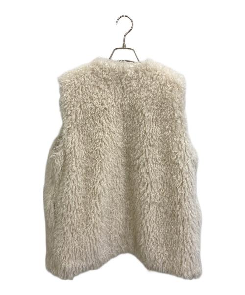 BALLSEY（ボールジィ）BALLSEY (ボールジィ) プードルファー クルーネックジレ ホワイト サイズ:36の古着・服飾アイテム