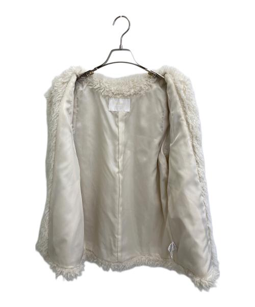 BALLSEY（ボールジィ）BALLSEY (ボールジィ) プードルファー クルーネックジレ ホワイト サイズ:36の古着・服飾アイテム