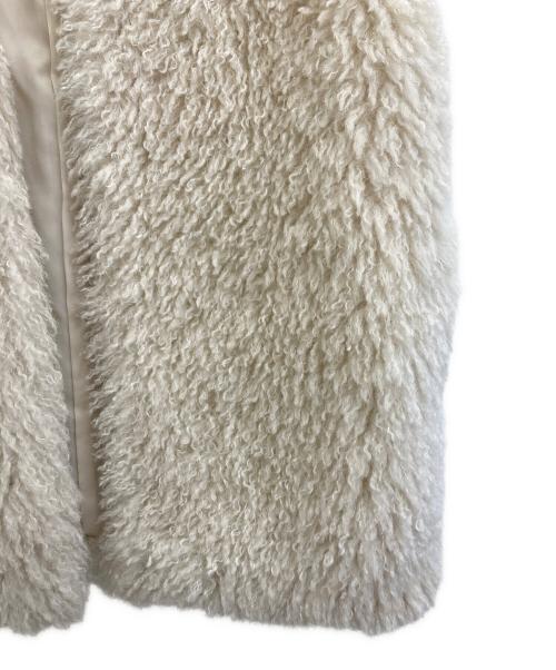 BALLSEY（ボールジィ）BALLSEY (ボールジィ) プードルファー クルーネックジレ ホワイト サイズ:36の古着・服飾アイテム