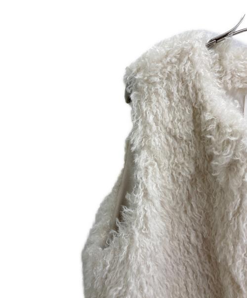 BALLSEY（ボールジィ）BALLSEY (ボールジィ) プードルファー クルーネックジレ ホワイト サイズ:36の古着・服飾アイテム