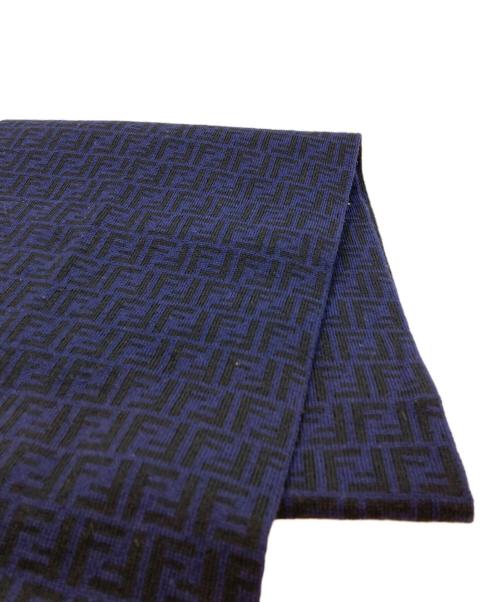 FENDI（フェンディ）FENDI (フェンディ) ズッカ柄ウールストール ネイビーの古着・服飾アイテム