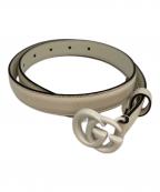 GUCCIグッチ）の古着「ダブルG スリムベルト」｜ホワイト