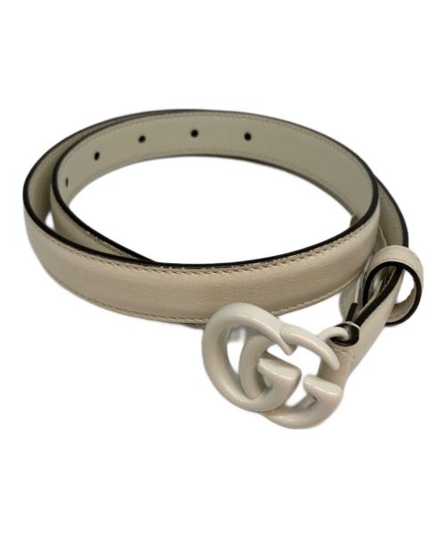 GUCCI（グッチ）GUCCI (グッチ) ダブルG スリムベルト ホワイトの古着・服飾アイテム