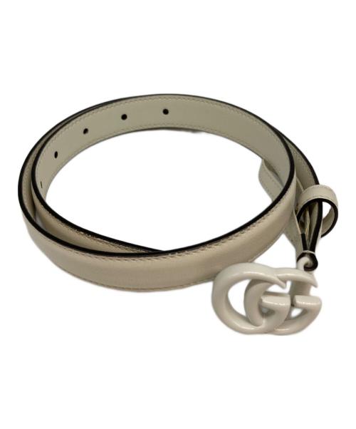 GUCCI（グッチ）GUCCI (グッチ) ダブルG スリムベルト ホワイトの古着・服飾アイテム