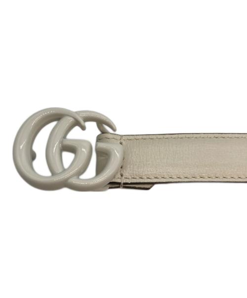 GUCCI（グッチ）GUCCI (グッチ) ダブルG スリムベルト ホワイトの古着・服飾アイテム