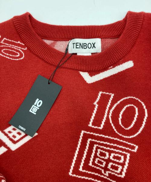 TENBOX（テンボックス）TENBOX (テンボックス) OG Logo Jacquard Sweater レッド サイズ:M 未使用品の古着・服飾アイテム