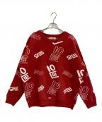 TENBOXテンボックス）の古着「OG Logo Jacquard Sweater」｜レッド
