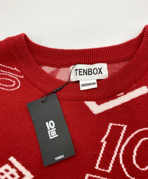 TENBOX（テンボックス）TENBOX (テンボックス) OG Logo Jacquard Sweater レッド サイズ:M 未使用品の古着・服飾アイテム