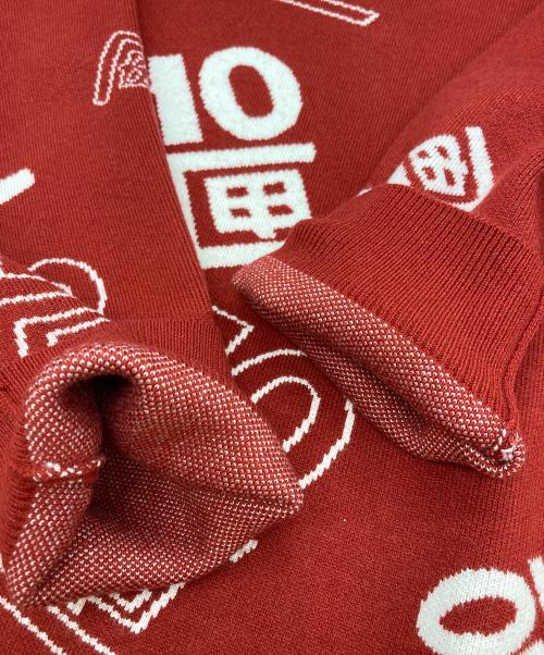 TENBOX（テンボックス）TENBOX (テンボックス) OG Logo Jacquard Sweater レッド サイズ:M 未使用品の古着・服飾アイテム