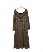 FRAY IDフレイ アイディー）の古着「クレープサテンプリントワンピース」｜グリーン