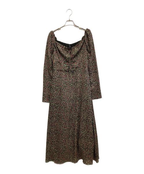 FRAY ID（フレイ アイディー）FRAY ID (フレイ アイディー) クレープサテンプリントワンピース グリーン サイズ:1の古着・服飾アイテム