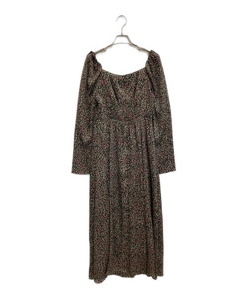 FRAY ID（フレイ アイディー）FRAY ID (フレイ アイディー) クレープサテンプリントワンピース グリーン サイズ:1の古着・服飾アイテム