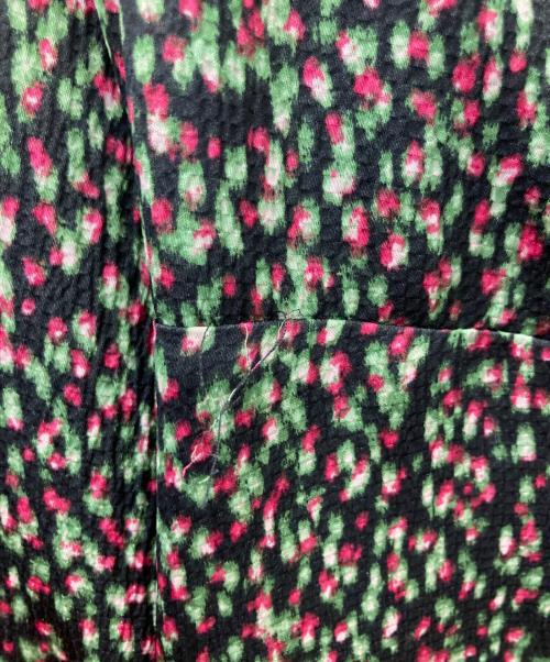 FRAY ID（フレイ アイディー）FRAY ID (フレイ アイディー) クレープサテンプリントワンピース グリーン サイズ:1の古着・服飾アイテム